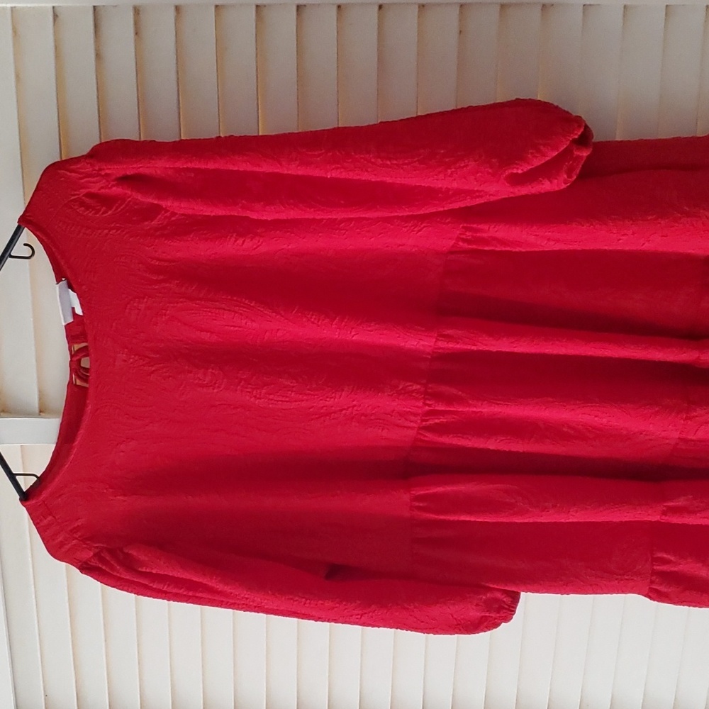 Ava & Liv X Red Tiered Midi Dress